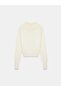 10816 Wool Blend Buttoned Knit Sweater-Ecru - 7