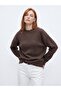 10640 Crew Neck Soft Textured Sweater-Brown - 2