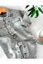 Seasonal Baby Denim Overalls with Snap Detail Pockets on the Bottom - 2