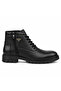 Ba0585 Black Men's Winter Boots - Warm Fur Inside, Side Zipper and Lace-Up, Comfortable Fit, Casual Boots - 3