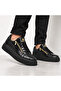 Snr 308 Charcoal Men's Shoes - Full Black Smooth Synthetic Leather Non-Slip Sole Casual Walking Sneaker - 2