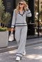 New Season Gold Buttoned Crop Knitwear Set - 3