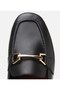 Women's Leather Black Leather Buckle Loafer - 4