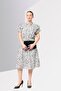 Women Floral Print Tie Belted Shirt Dress, Multicolor - 2