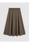 Alita City Lcw Vision Brown Straight Midi Women's Skirt with a Difference - 4