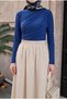 Geraffte Sandy-Bluse mit halbem Ausschnitt - 3