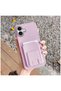 Apple iPhone 17 Compatible Case with Stand and Card Holder Silicone Case Rose Gold - 3