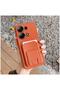 Xiaomi Poco M6 Pro Compatible Case Flexstand Card Holder Silicone Case Orange - 3