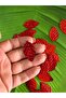 3X2 cm 50 Pieces Embossed Leaf Bag Stamp Red - 3