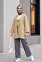 Double Lace-Up Honeycomb Pattern Kimono - Oil Green - 4