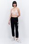 Women Regular Fit Brand Logo Sweatpants, Black - 2