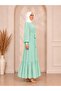 Pleated Belted Chiffon Hijab Dress: Stylish and Comfortable Wear - 4
