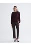 Alita City Lcwaikiki Classic Burgundy Oval Neckline Stone Detailed Women's Knitwear Sweater - 2