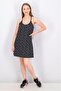 Women Sportswear Fit Sleeveless Dress, Black and White - 4