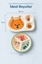 2-Piece Melamine Children's Plate - Extra Durable Bpa Free Feeding Set - Unbreakable Children's Feeding Plate - 7