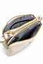 Women's Cream 3-Compartment Soft Textured Leather Shoulder and Crossbody Bag with Gold Accessories and Adjustable Strap - 3