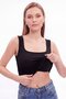 Thick Strap Square Neck Women's Tank Top with Removable Padded Bra Cotton Lycra - 2