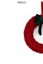 Christmas Green Bow Velvet Knitted Hoop / Wreath Ornament Red 22 cm - 3