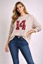 14 // Staple Detail Green Ecru Casual Sweatshirt - Red - L - 2