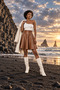 Women's Tan Flared Faux Leather Skirt - 6