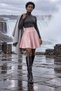Women's Dusty Rose Flared Faux Leather Skirt - 7