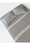2 Layer Muslin Sheet and Pillowcase Set - 100% Cotton Ecru - Anthracite Striped 240/265 cm King Size - 3