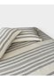 2 Layer Muslin Sheet and Pillowcase Set - 100% Cotton Ecru - Anthracite Striped 240/265 cm King Size