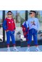 Boys' Spider-Man Detailed 4-Piece Tracksuit Set - 100% Cotton 4-Piece Combination with Backpack