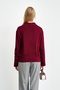 Burgundy Double Breasted Collar Buttoned Knit Cardigan - 4