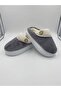 Women's Gray Color Soft, Plush, Washable, Warm Home Slippers with Button Detail on the Front (Sole Padding Height 2.5cm) - 3