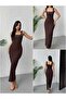 Quality Maxi Stone-Embellished Dress Brown - 3