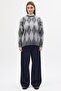 Baklava Pattern Sweater Gray - 3