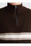 Quality Pieces from Çelebi Store Men's Striped Collar with Zipper Vertical Roba Collar Knitwear Sweater - 4