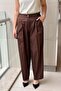 Paper Touch Trousers with Elastic Waist and Pleated Detail on the Front - 3