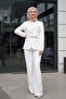 Button and Belt Detailed Jacket and Trousers Set