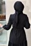 Dress with Stone Embellishments on the Shoulder and Zipper Detail - 5