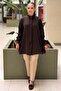 High Collar Slim Flared Detailed Shirt - 3