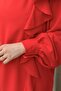 Pleated High Collar Side Ruffle Tunic - 4