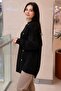 Asymmetrical Button Detailed Patterned Knitwear Tunic - 3