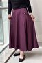 Bell-Cut Cotton Skirt with Side Buttons - 2
