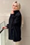 Pleated High Collar Side Ruffle Tunic - 2