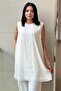 Fuat Gürşen Ribbed Sleeveless Chiffon Tunic