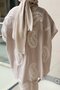 Shawl Pattern Embroidered Striped Cotton Shirt - 4