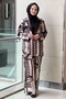 Patterned Satin Jacket Panoloton Set - 3