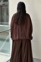 Batwing Sleeve Tunic Pleated Wide-Leg Pants Set - 4