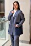 Double-Breasted Collar, Wrinkled Fabric, Garnished Striped Jacket and Trousers Set - 3