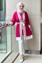 Knitwear Rib Detail Belted Inner Outer Double Set - 4
