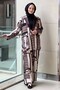 Patterned Satin Jacket Panoloton Set