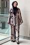 Patterned Satin Jacket Panoloton Set - 2