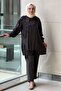 Ethnic Patterned Asymmetrical Tunic Pant Set - 2